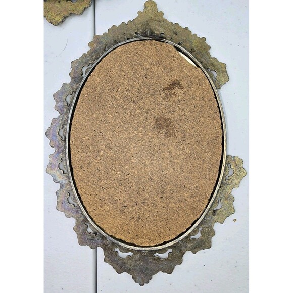 Set 4 Vintage Framed Art Victorian Brass Metal Fellinger - Picture 9 of 10